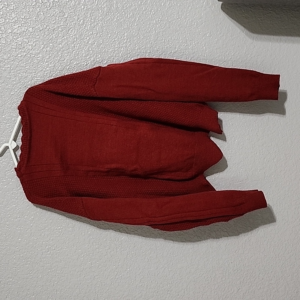 SHEIN Deep Red Cable Knit Sweater - Picture 5 of 5
